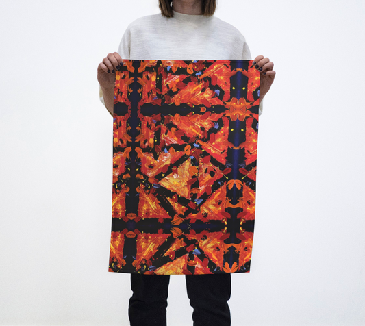 "Passion Puzzle" Tea Towel (Purple, Orange)