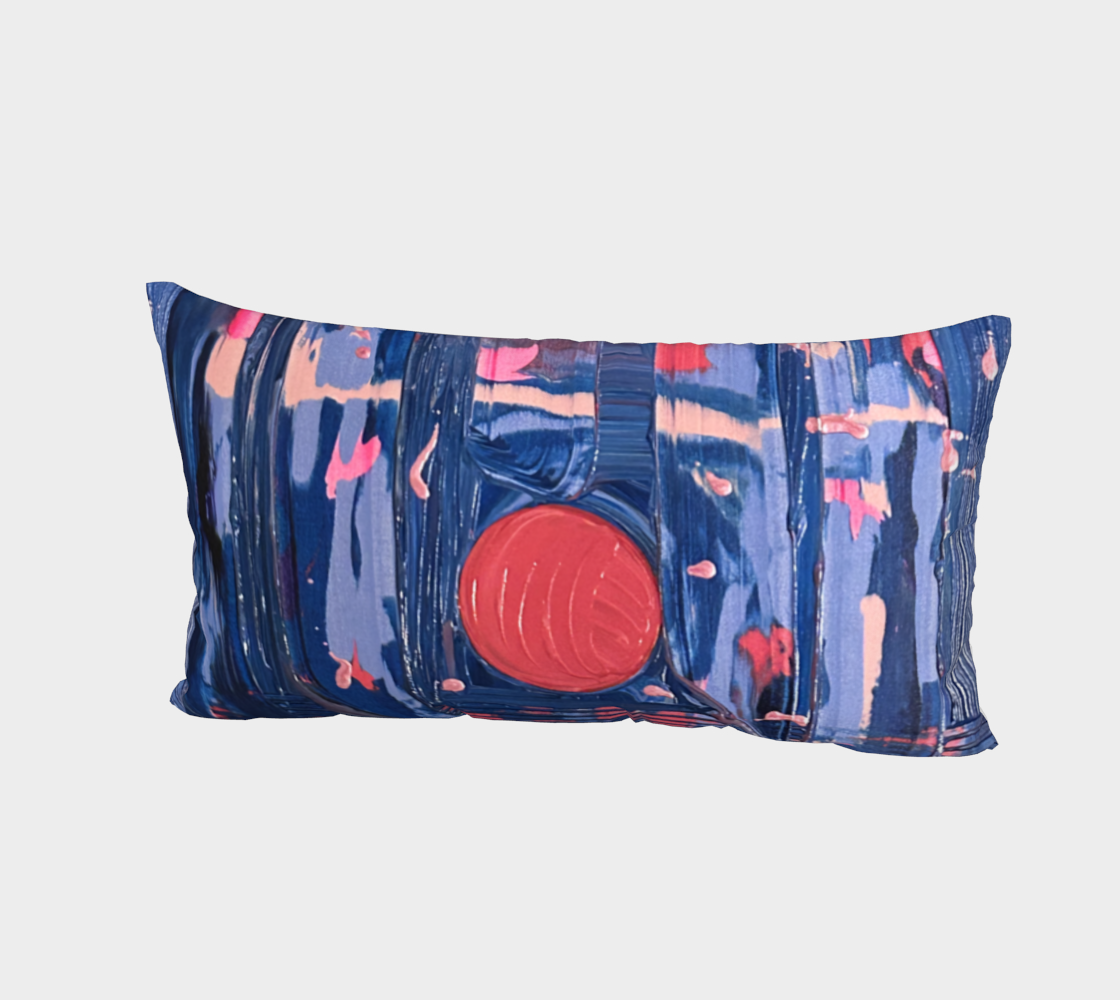 "Joy" Bed Pillow Sham #2 (Blue, Pink)
