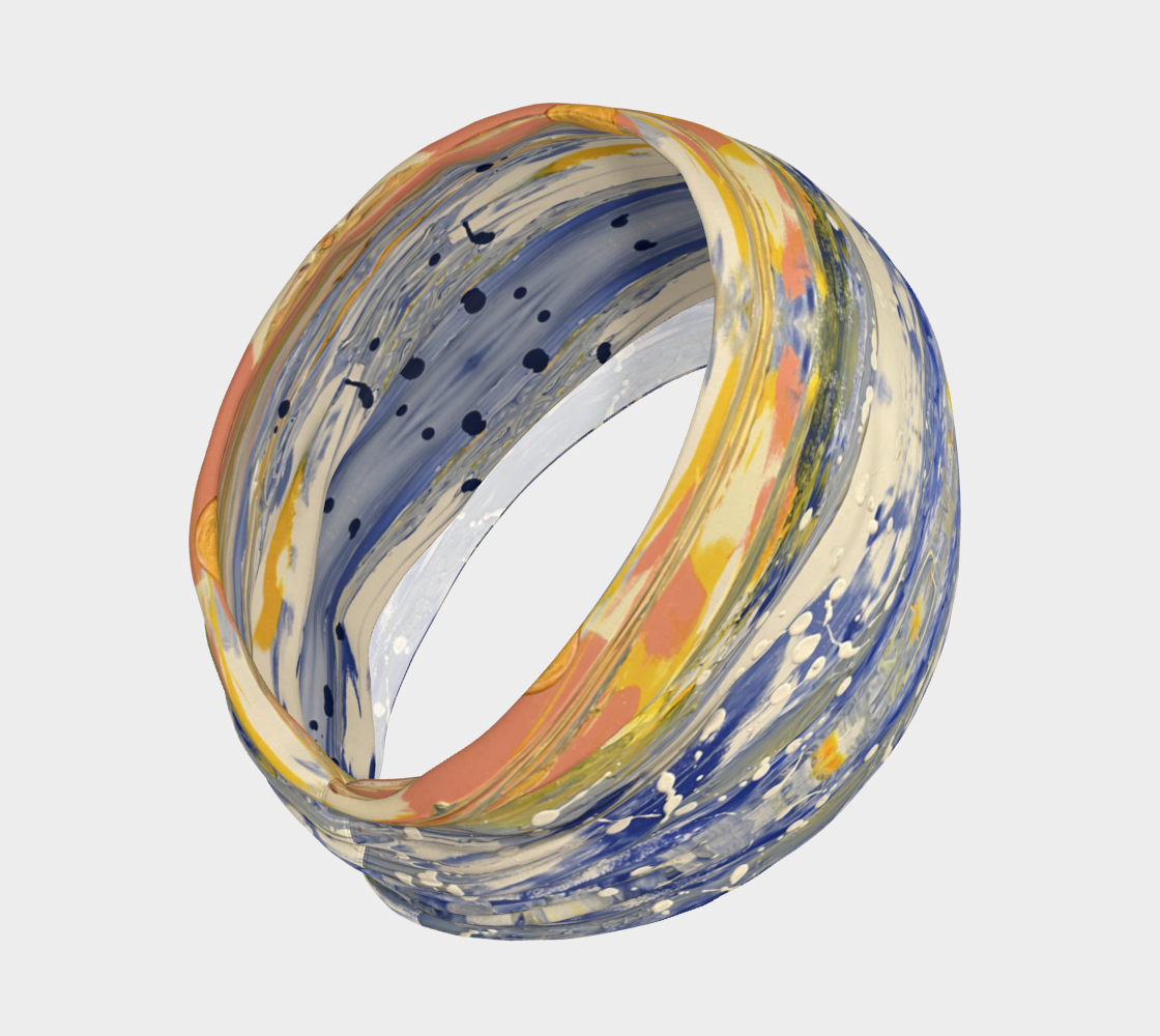 “Blue Winter” Headband (Blue, White, Yellow)