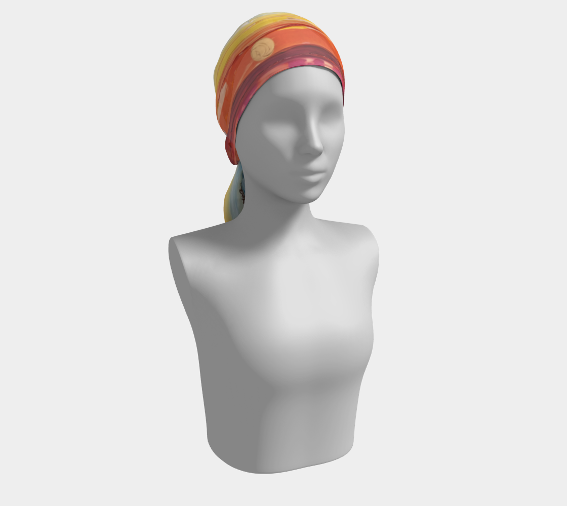 "Chantry Island" Long Scarf (Blue, Yellow, Orange)