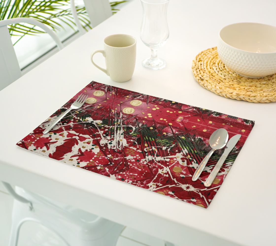 "Winter Trails" Christmas Placemat  (Red, Green)
