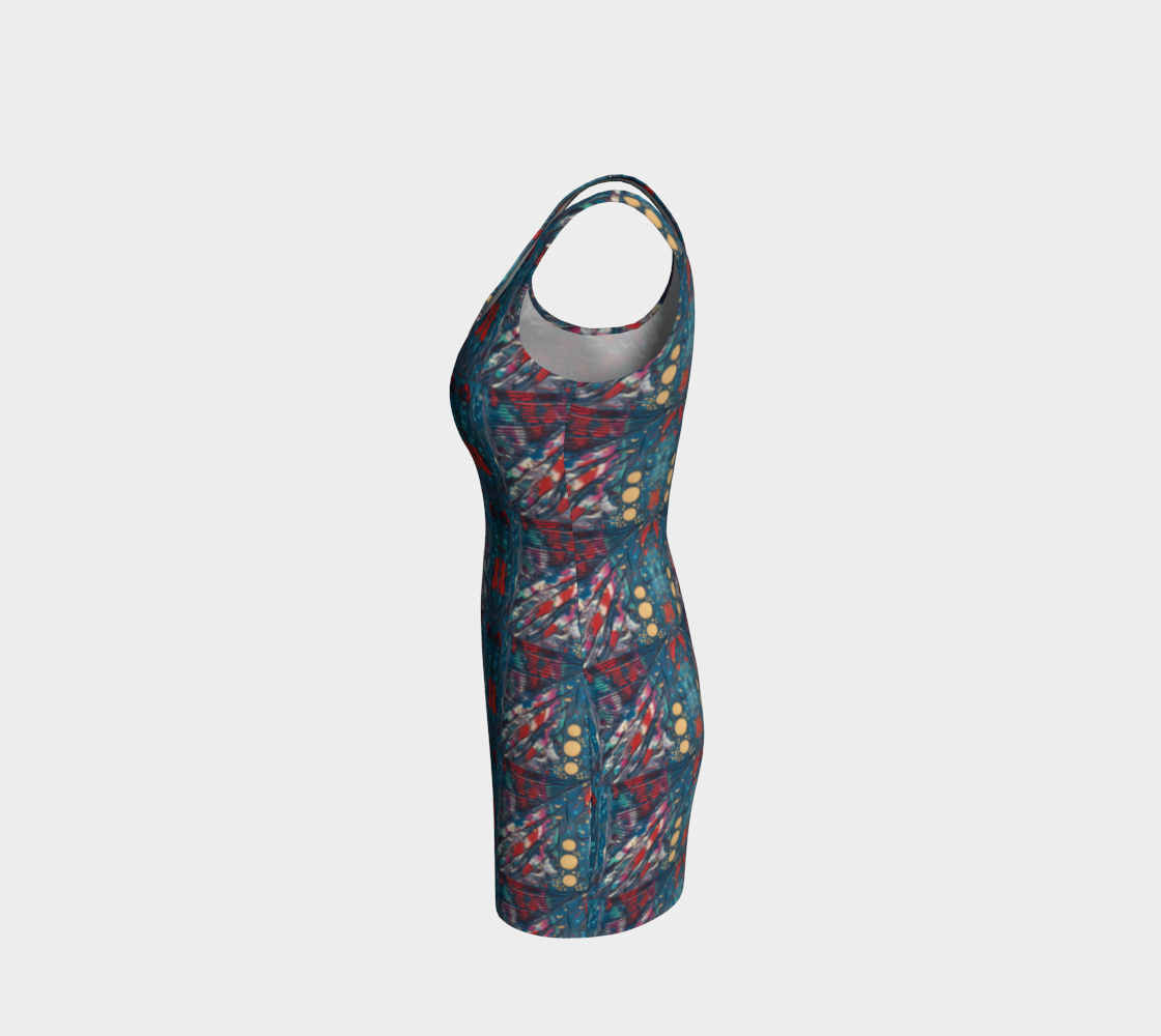 "Awakening" Bodycon Dress (Turquoise, Red)