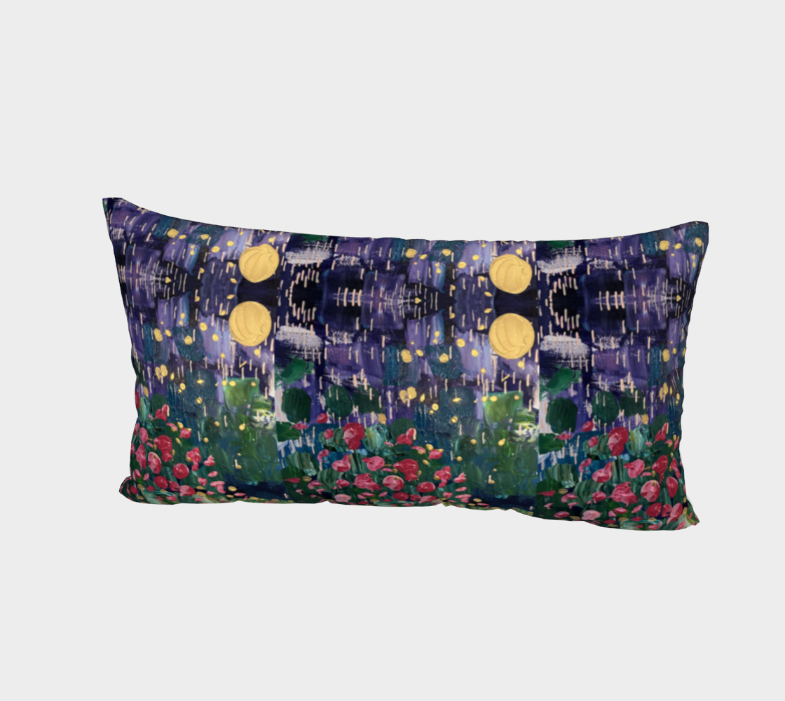 "Spring Rain" Bed Pillow Sham (Purple, Green, Pink)