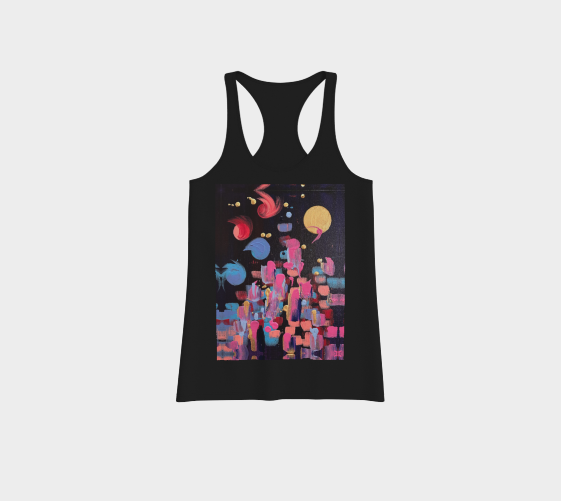 "Winter Night" Comfort Racerback Tank Top (Black, Purple, Pink)