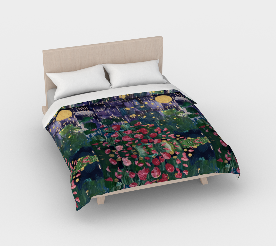 "Spring Rain" Duvet Cover (Purple, Green, Pink)
