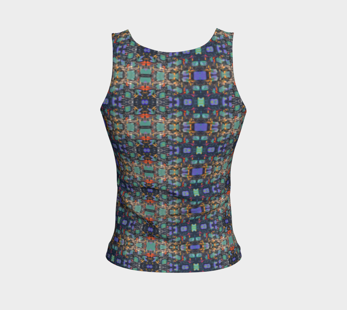 "Georgia Strait" Fitted Tank LONG (Aqua, Purple)