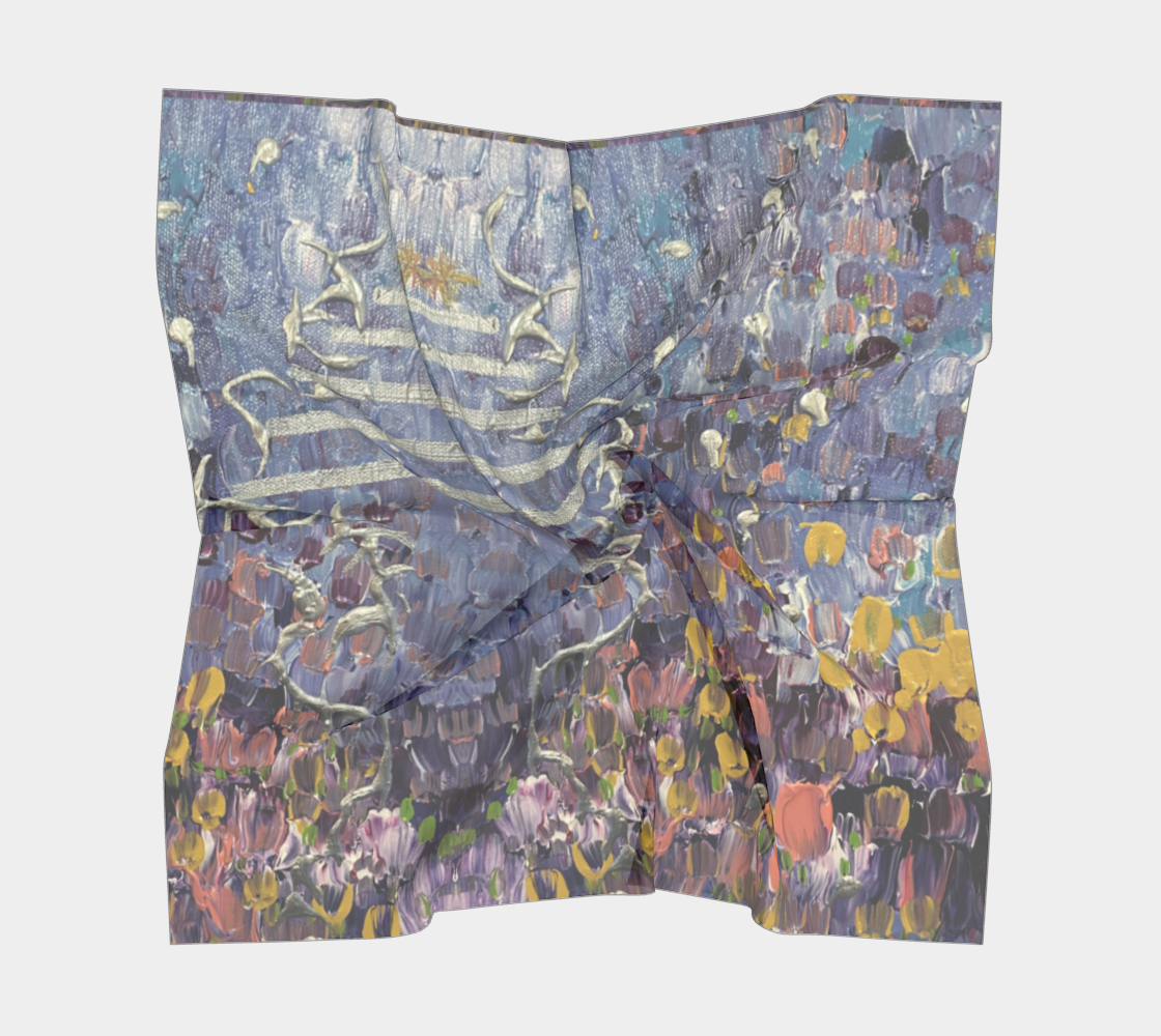 “April Showers” Square Scarf (Lilac)