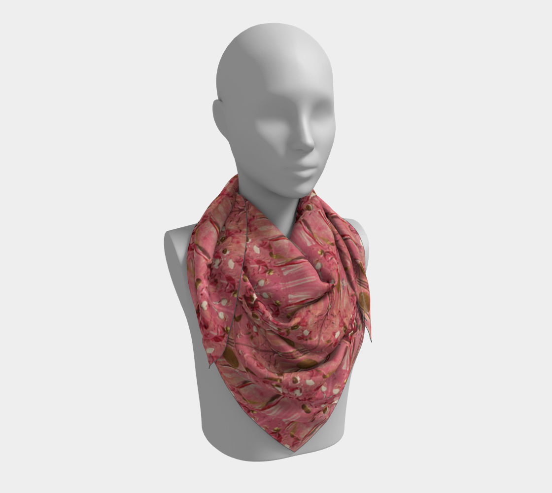 "Gratitude" Square Scarf (Pink, Gold)