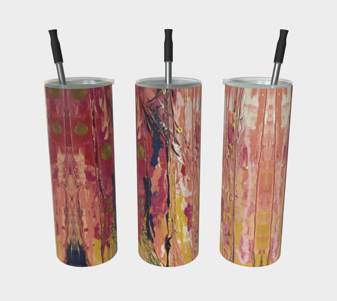 "Pink" Stainless Steel Tumbler (Pink, Yellow)