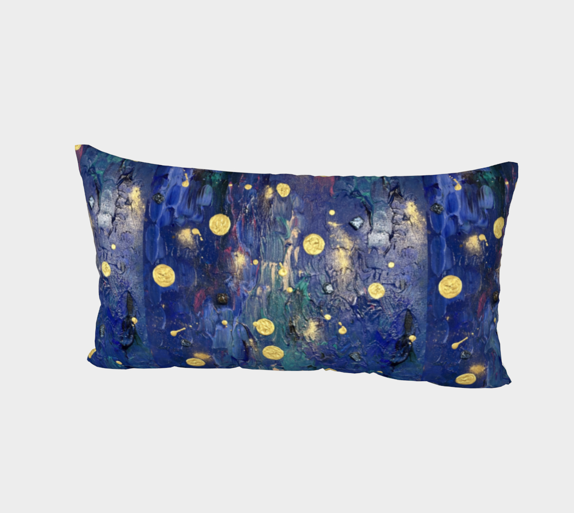 "Advent Blue" Bed Pillow Sham (Blue, Gold)