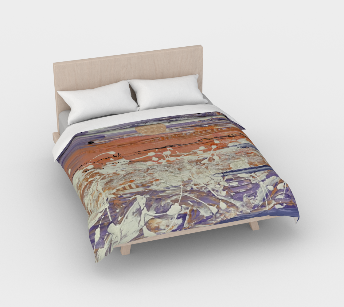 "Purple Winter" Duvet Cover ( Buff/White, Purple, Peach)