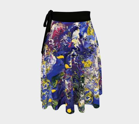 "Spring Blossoms" Wrap Skirt (Purple, Yellow)