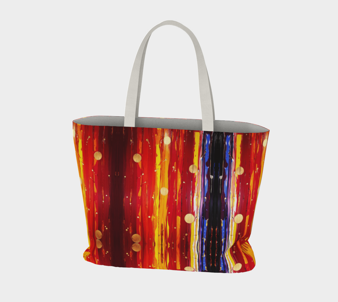"View From the Red Planet" Large Tote (Red, Yellow, Purple, Gold)