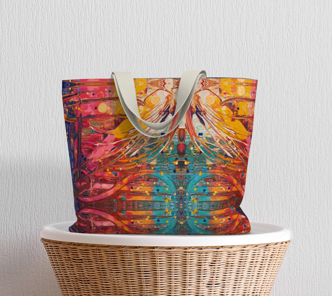 "Love Supreme" Large Tote (Orange, Yellow, Aqua, Pink)