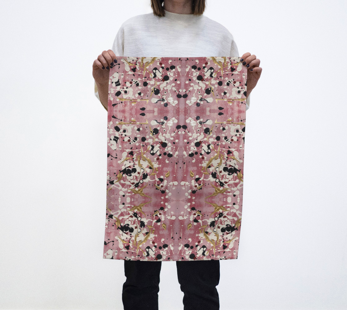 "Cherry Blossoms" Tea Towel (Pink, White)
