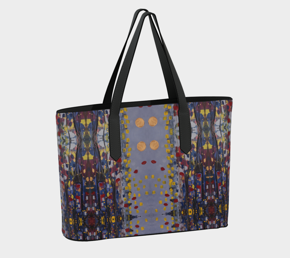 “Daybreak” Vegan Leather Tote Bag (Purple, Red)