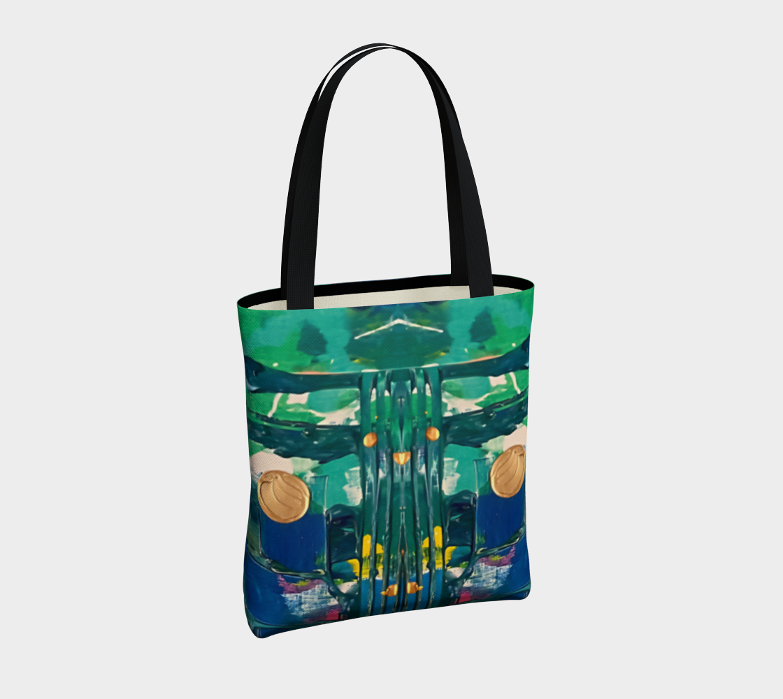 "Water Lilies" Tote (Aqua, Green, Blue)