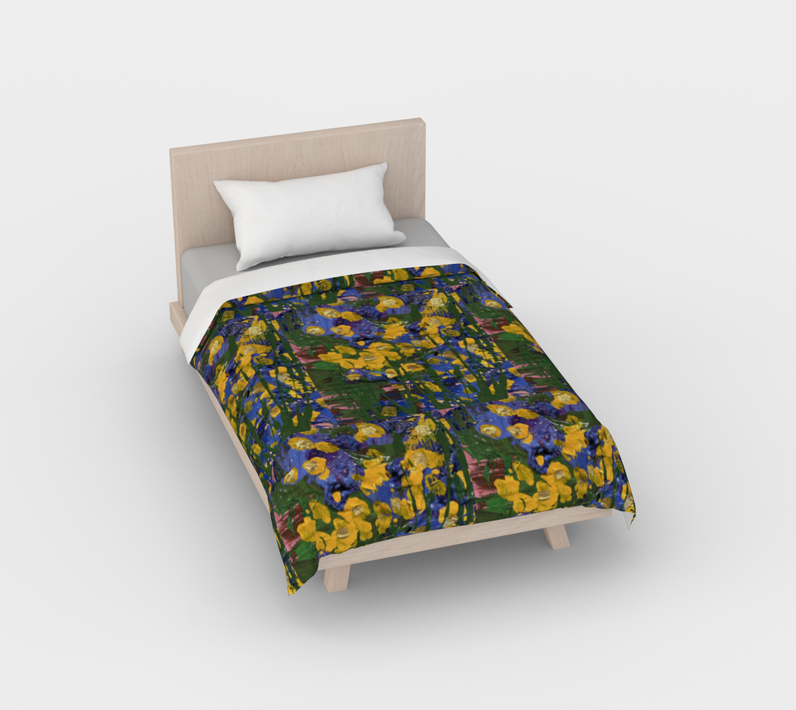 "Buttercups" Duvet Cover (Yellow, Purple, Green)