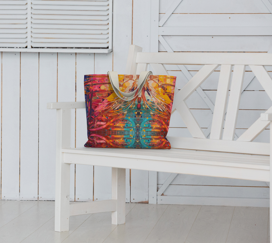 "Love Supreme" Large Tote (Orange, Yellow, Aqua, Pink)