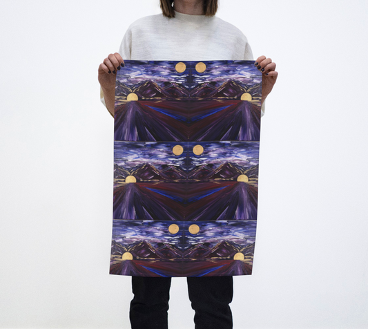 “Winter Lake with Mountains” #2 Tea Towel