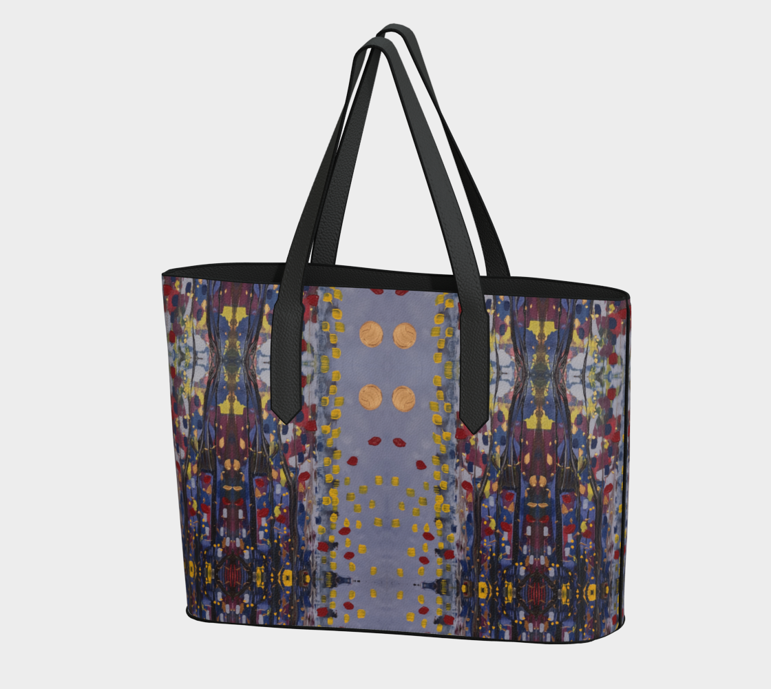 “Daybreak” Vegan Leather Tote Bag (Purple, Red)