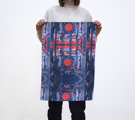 "Joy" Tea Towel (Blue, Pink)