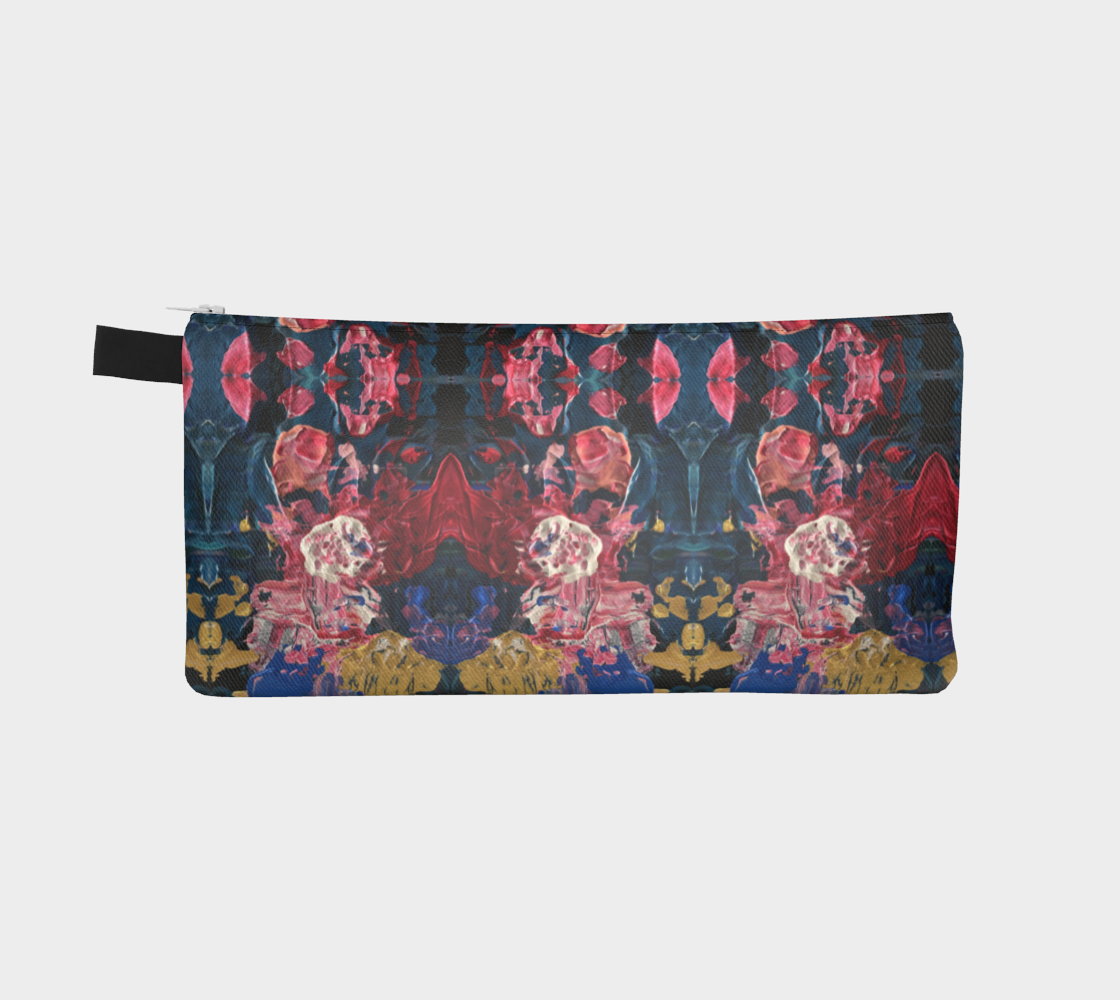 "Wild Carnations" Pencil Case (Blue, Red, Pink)