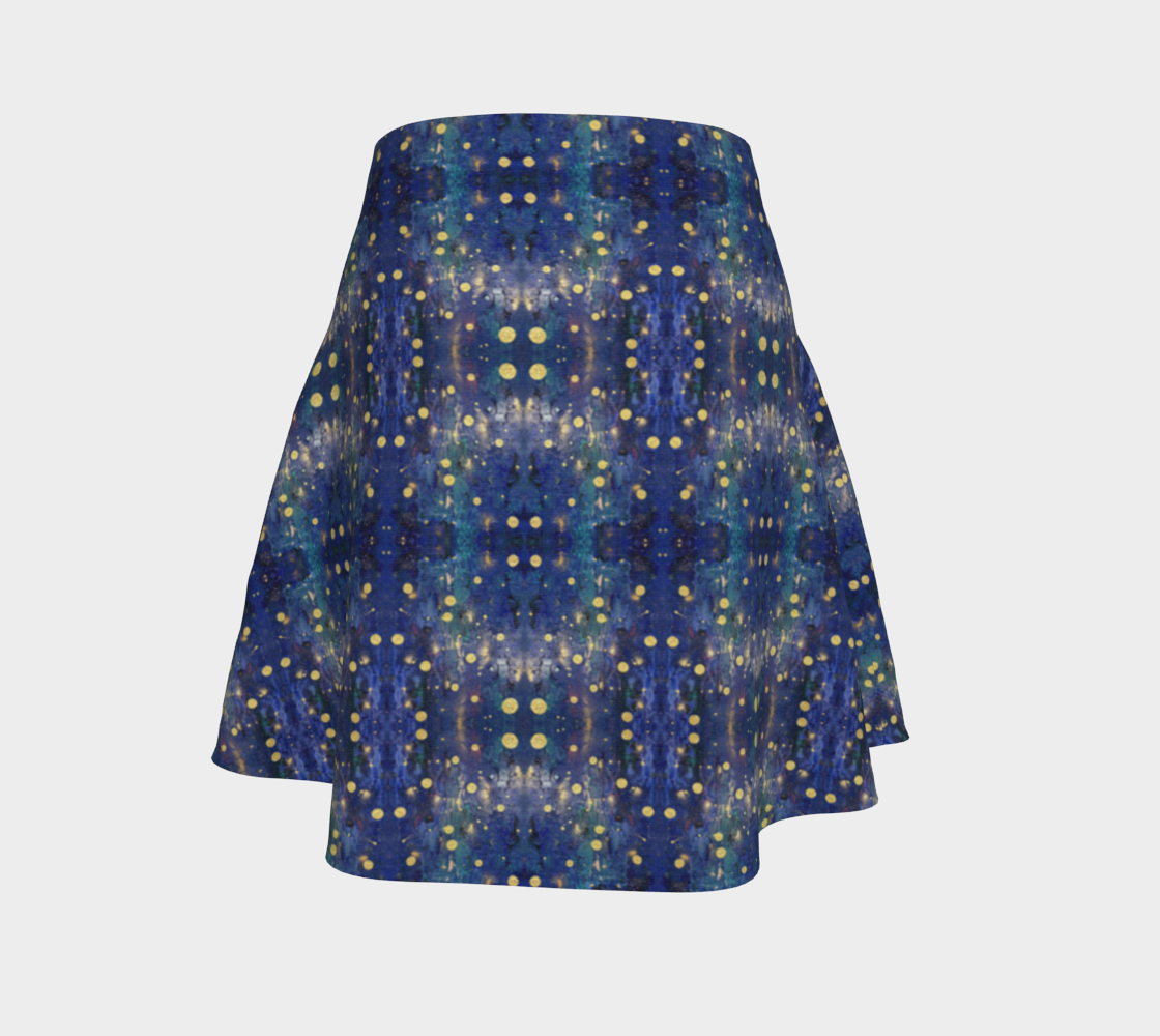 "Advent Blue  " Flare Skirt (Blue, Gold)