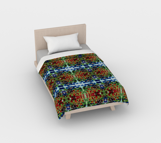 ”Fall Garden” Duvet Cover #2 (Green, Blue, Red)