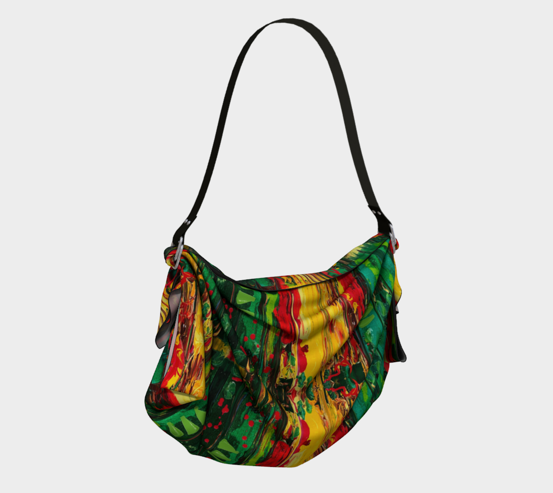 "Ubuntu #1"  Origami Tote (Green, Red, Yellow, Gold)