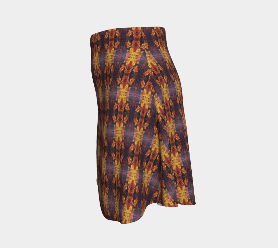 "Winter Woods with Phoenix " Flare Skirt (Purple, Orange)