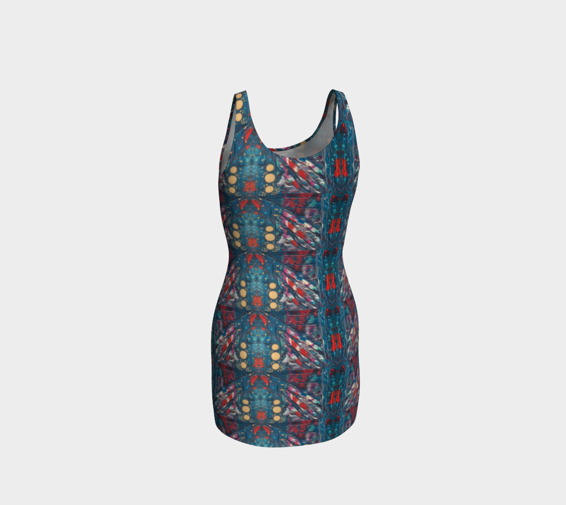 "Awakening" Bodycon Dress (Turquoise, Red)