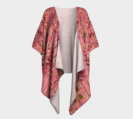 ”Gratitude” Draped Kimono ( Pink)