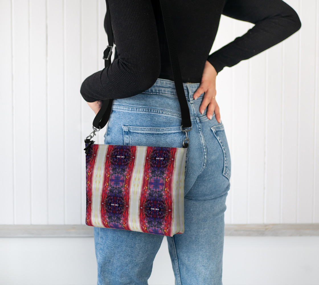 “Passion” Vegan Leather Crossbody Purse #2  (Purple, Red, Yellow)