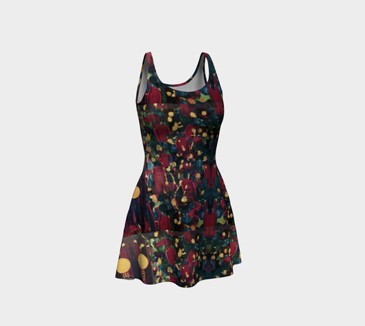 "Tulip" Flare Dress (Magenta, Blue, Gold)