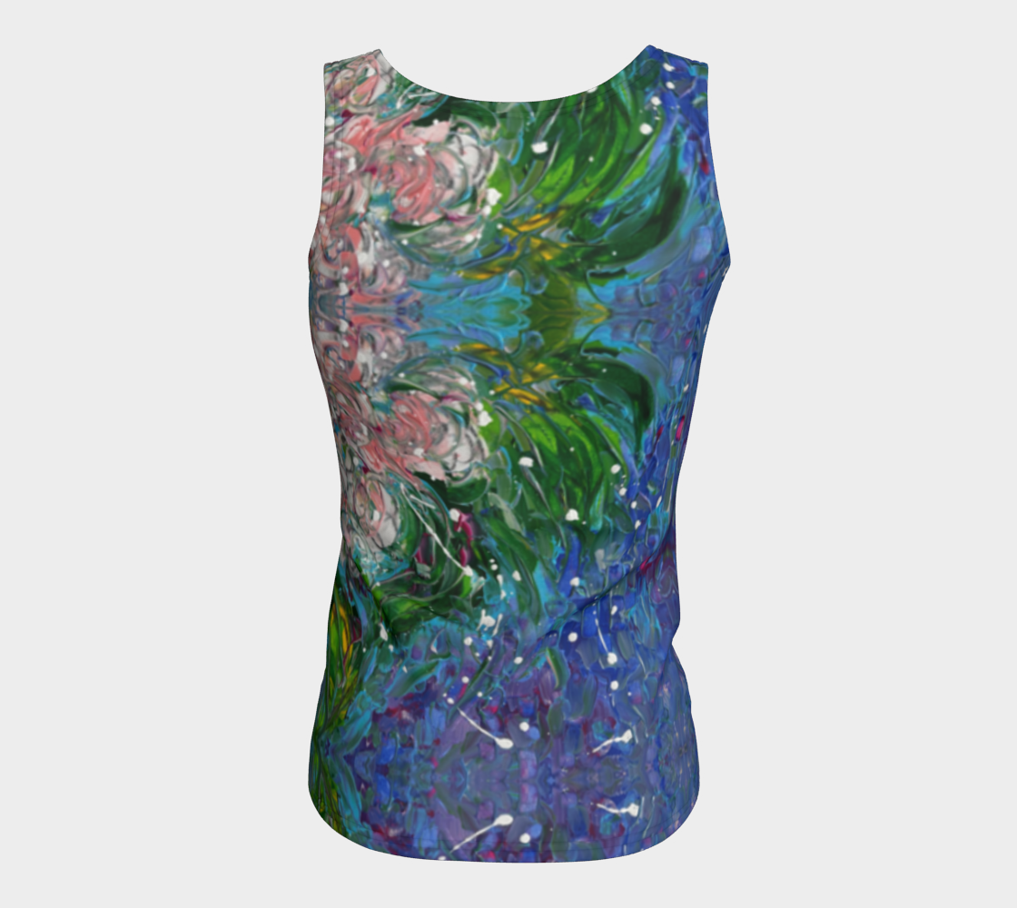"Anniversary Flowers" Fitted Tank (Purple, Green, Pink)