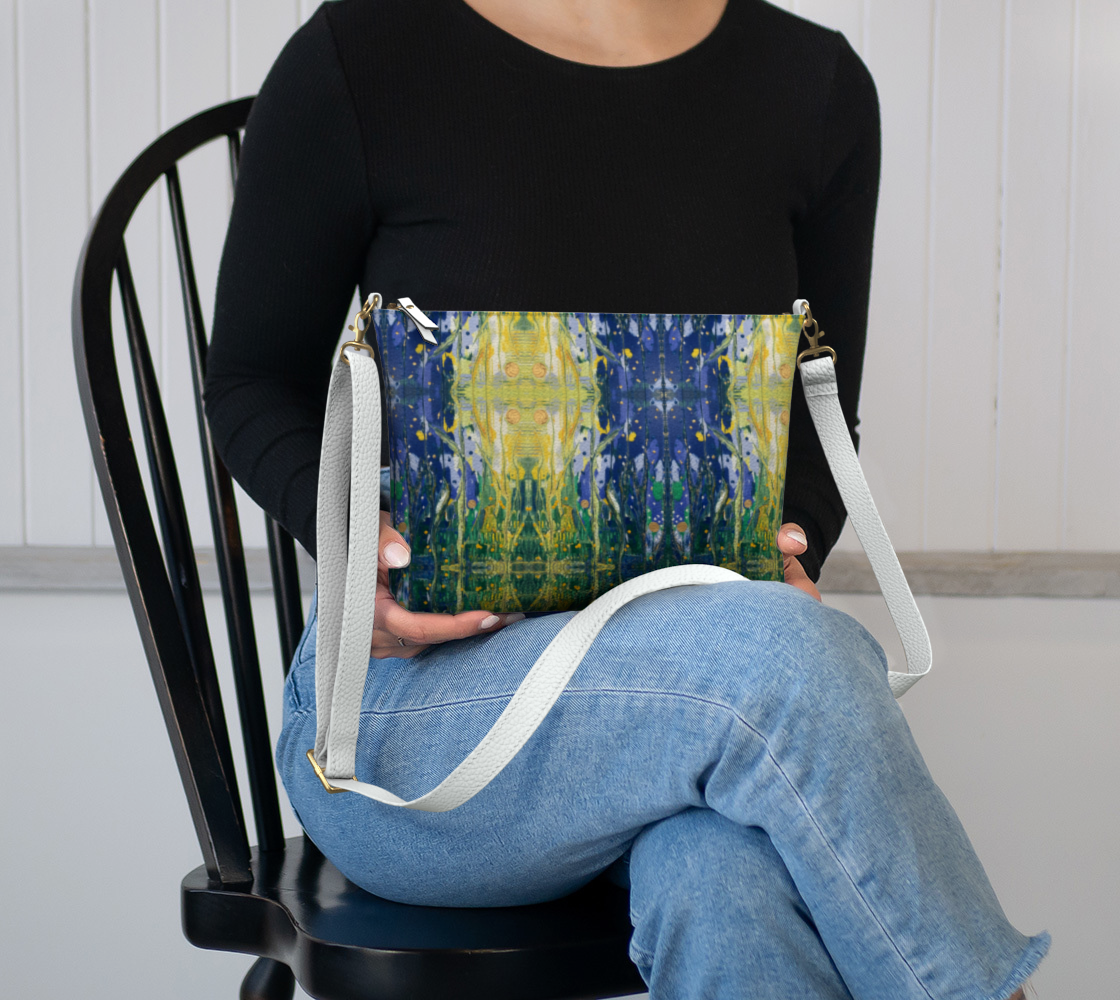 “Spring Awakening” Vegan Leather Crossbody (Blue, Green, Yellow)