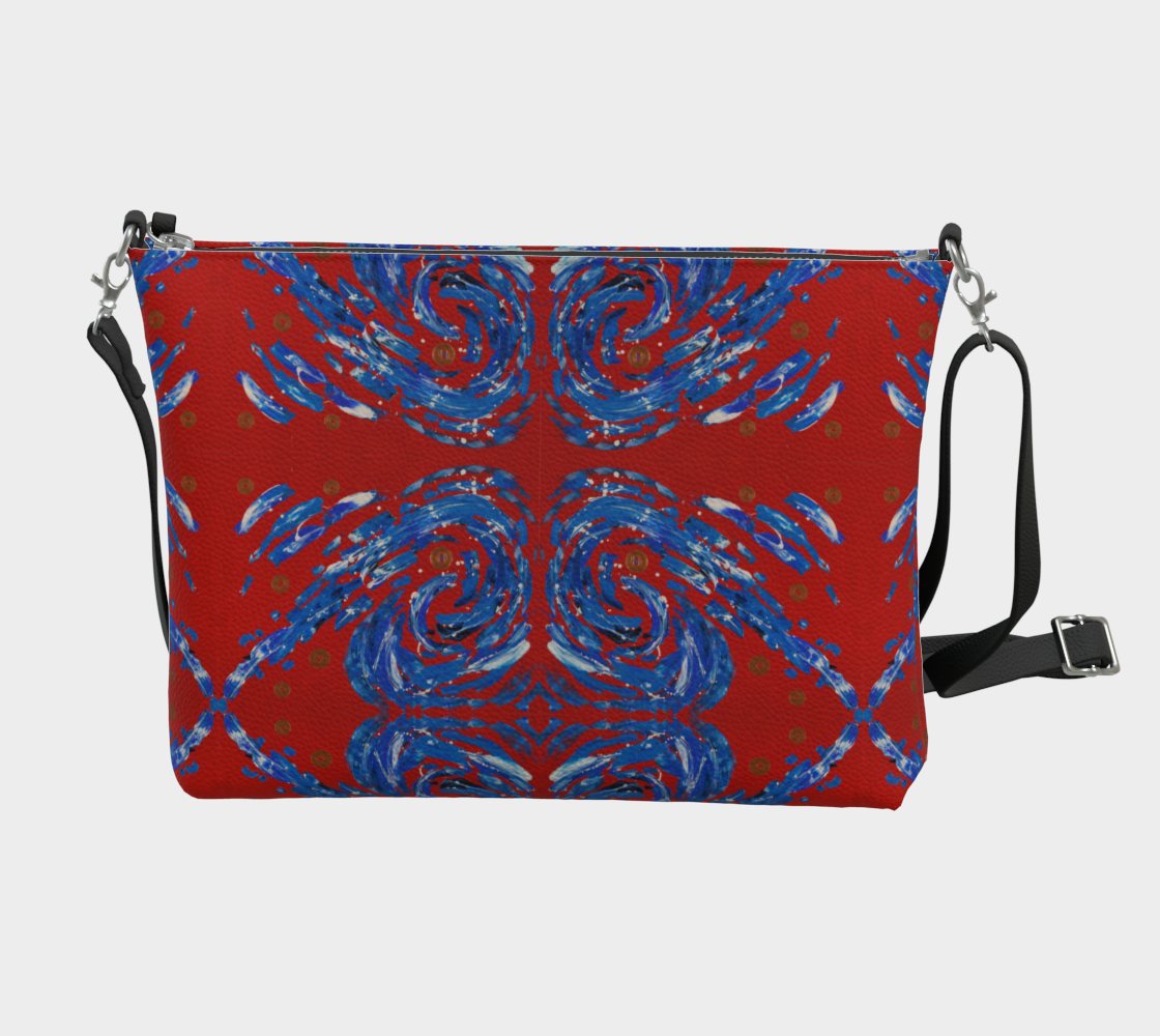 "Justice"  Vegan Leather Crossbody Purse (Red, Blue)