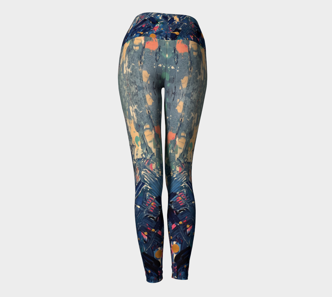 "Blue Mountain" Yoga Leggings (Blue, Pink)