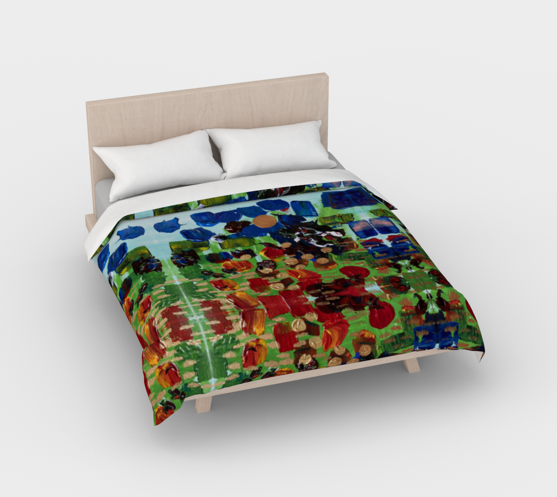 ”Fall Garden” Duvet Cover(Green, Blue, Red)