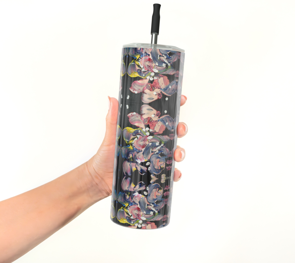 “Grace in Orchid Petals” Glossy Tumbler