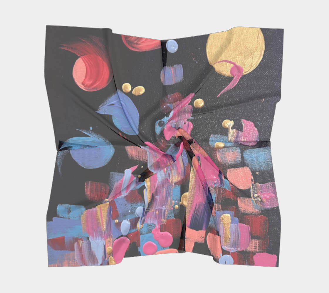 "Winter Night" Square Scarf (Purple, Pink, Blue)