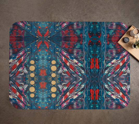 “Awakening” Blanket (Turquoise, Red)