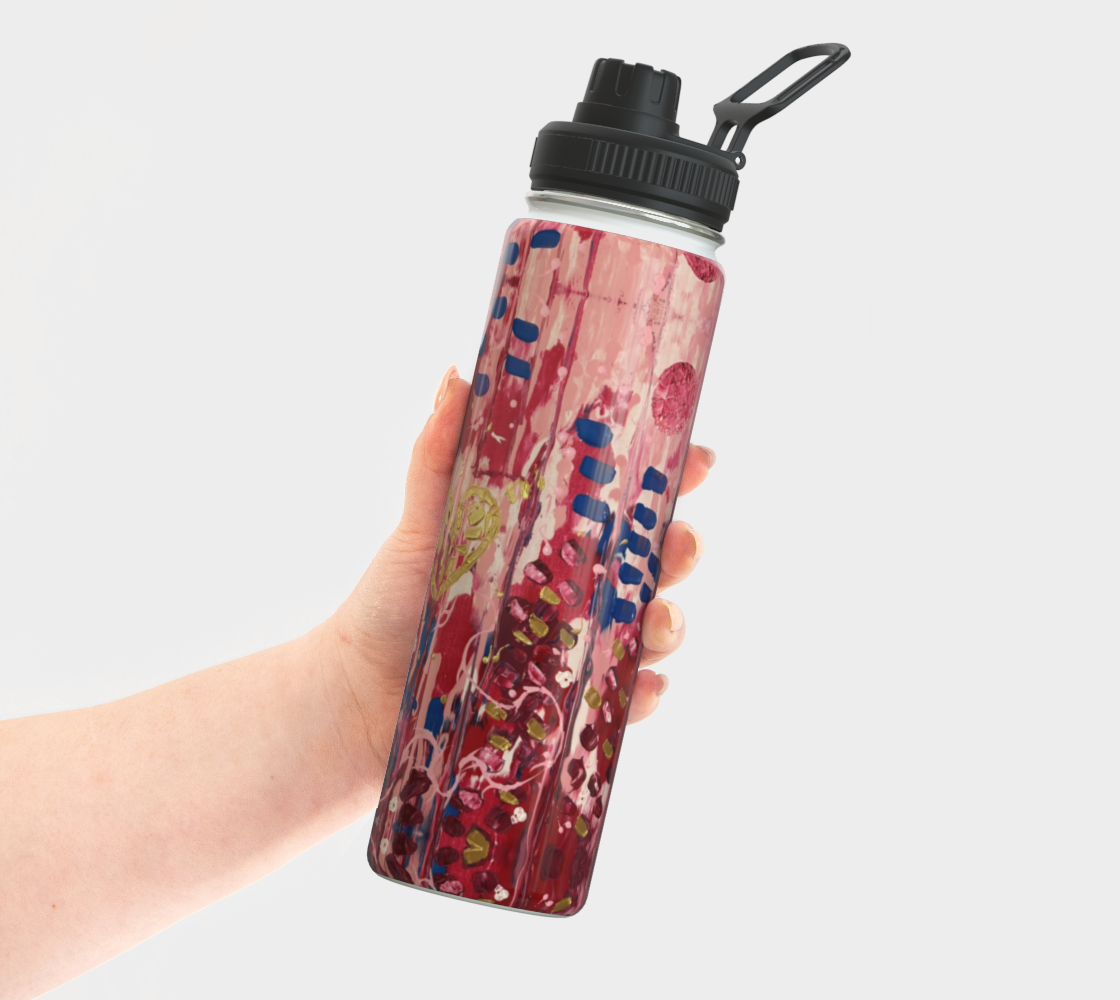 "Hearts and Flowers" Water Bottle