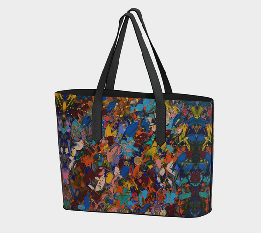 “Crazy for You” Vegan Leather Tote Bag (Multi)