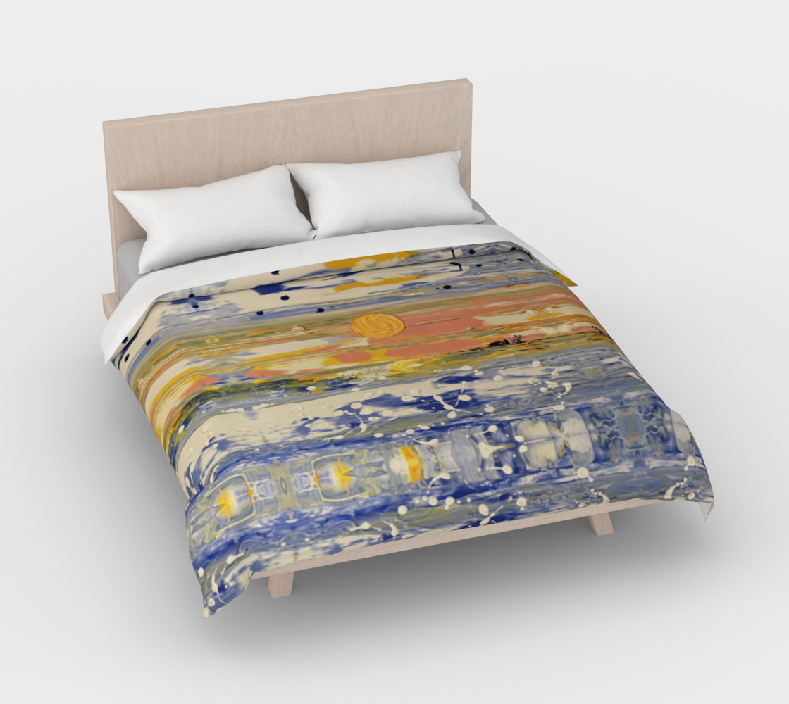 "Bruce County Winter" Duvet Cover ( Buff/White, Blue, Peach, Yellow)