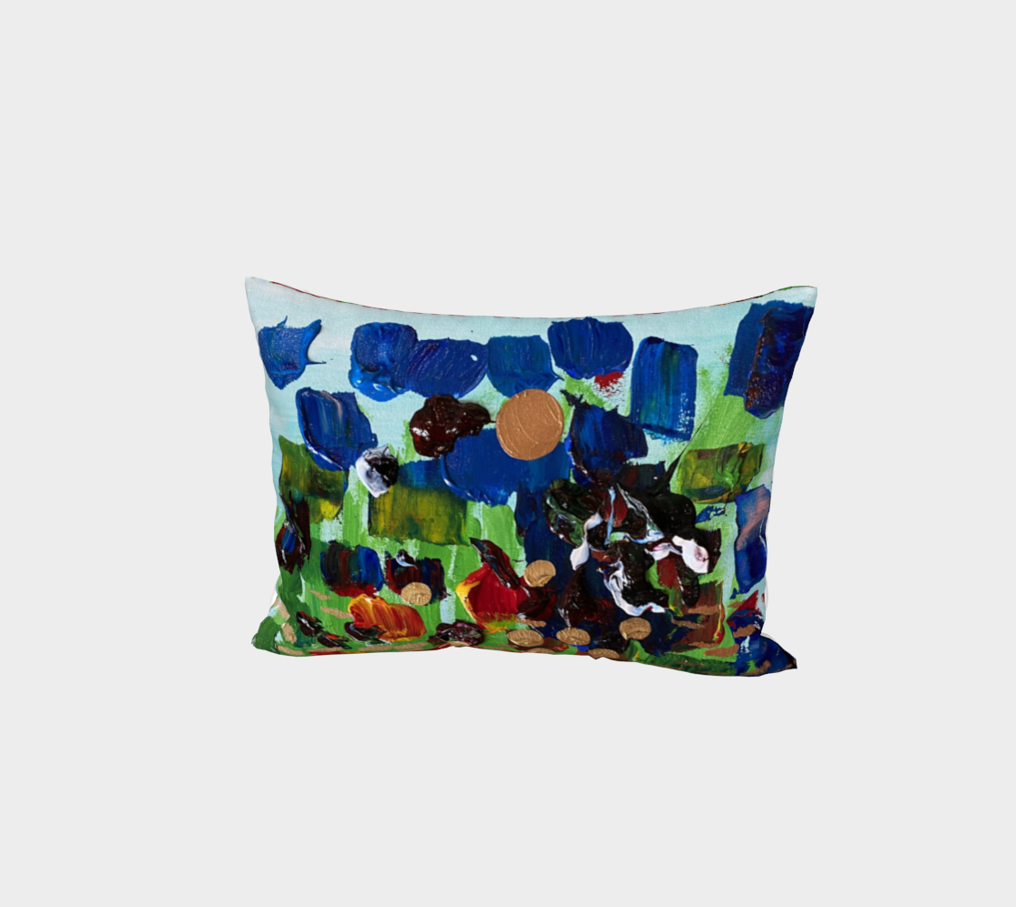 "Fall Garden" Bed Pillow Sham (Blue, Greed, Red)