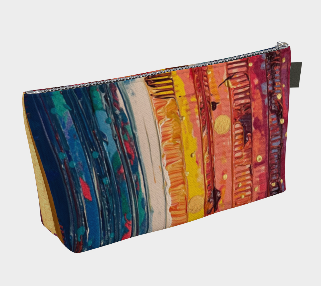 "Sunset at Chantry" Make Up Bag (Blue, Yellow, Coral)