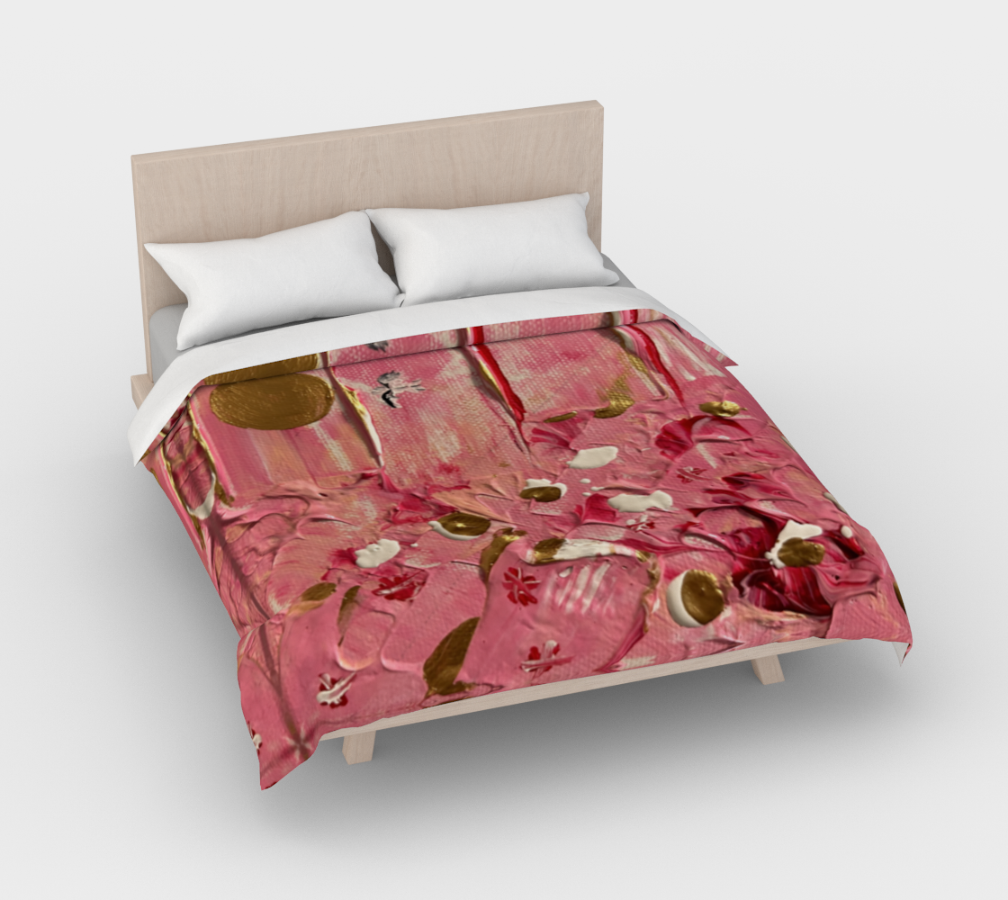 ”Gratitude” Duvet Cover (Pink, Gold)