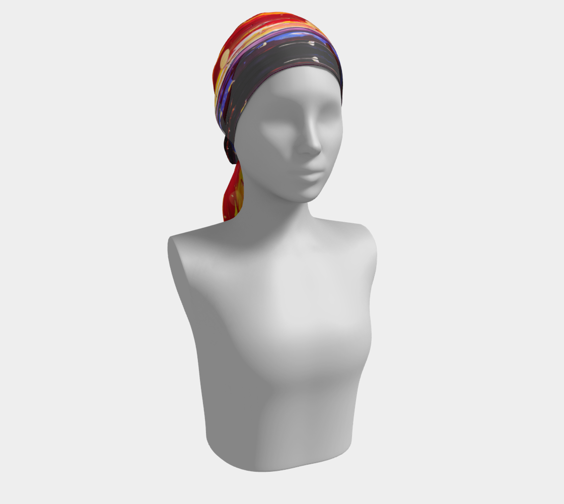 "View from the Red Planet" Long Scarf (Red, Orange, Purple)